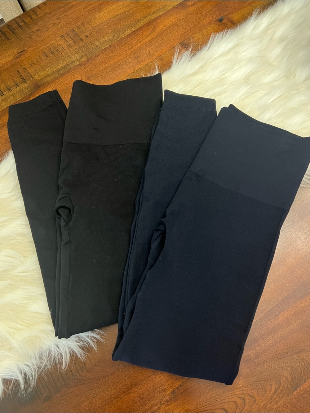Spanx Bundle 2 High Waist Compression Leggings Size L Black Navy